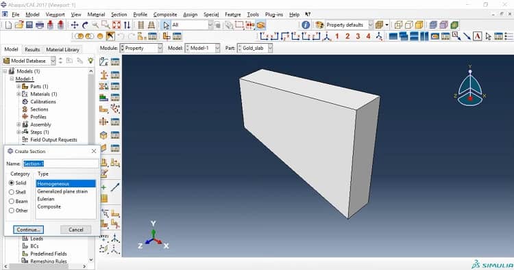 Create Section از مراحل تحلیل حرارتی در آباکوس