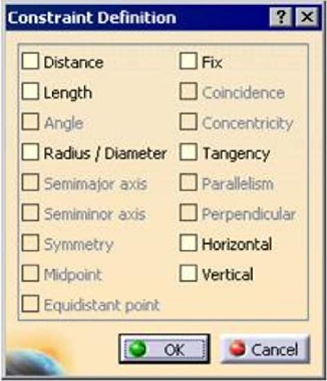 محدودیت‌های محیط Sketcher کتیا