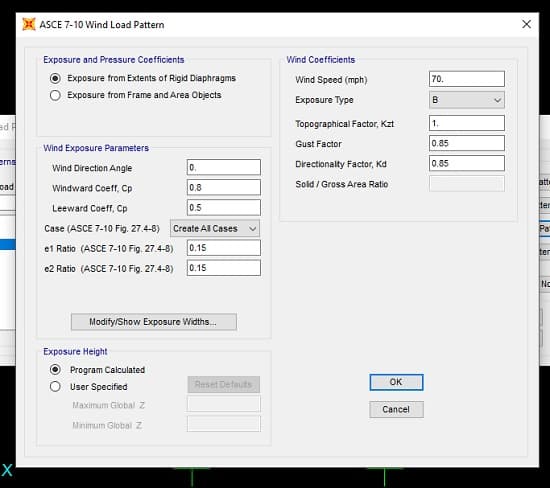 اعمال بار باد به قاب‌ها به عنوان خطوط بار
